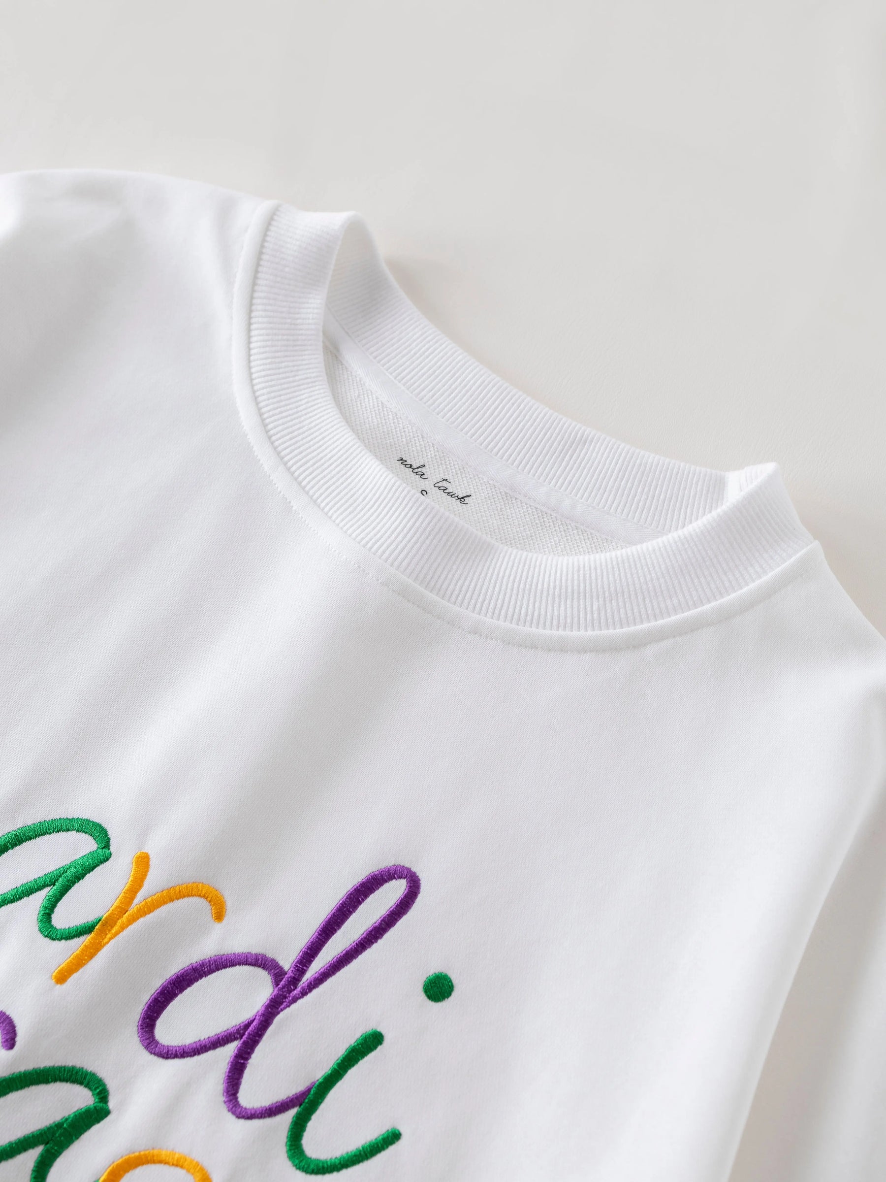 Women's Mardi Gras Sweatshirt With Side Bow Nola Tawk