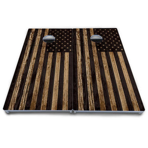 Wood DTOM & Flag Cornhole Boards - All Weather Series Cornhole Solutions