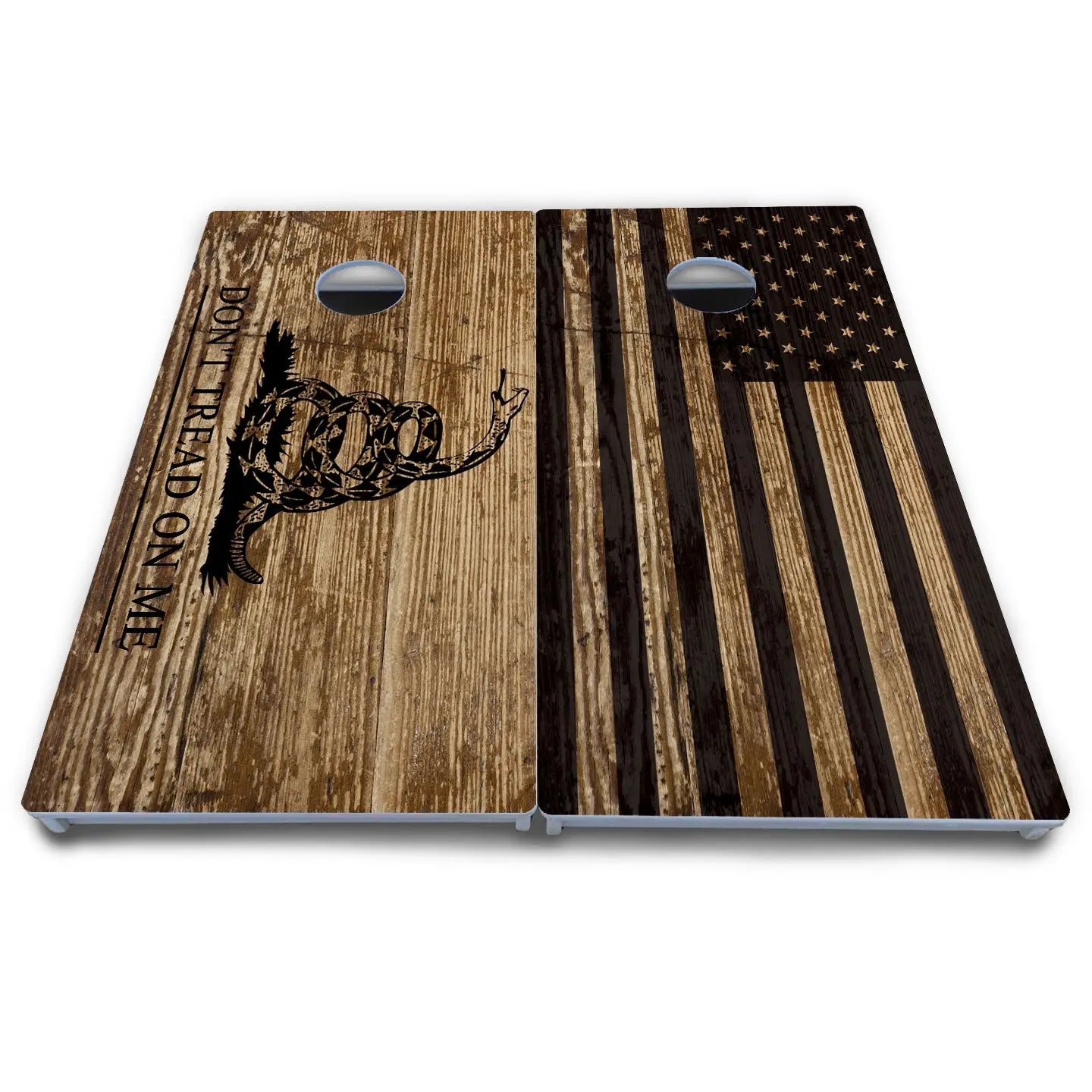 Wood DTOM & Flag Cornhole Boards - All Weather Series Cornhole Solutions
