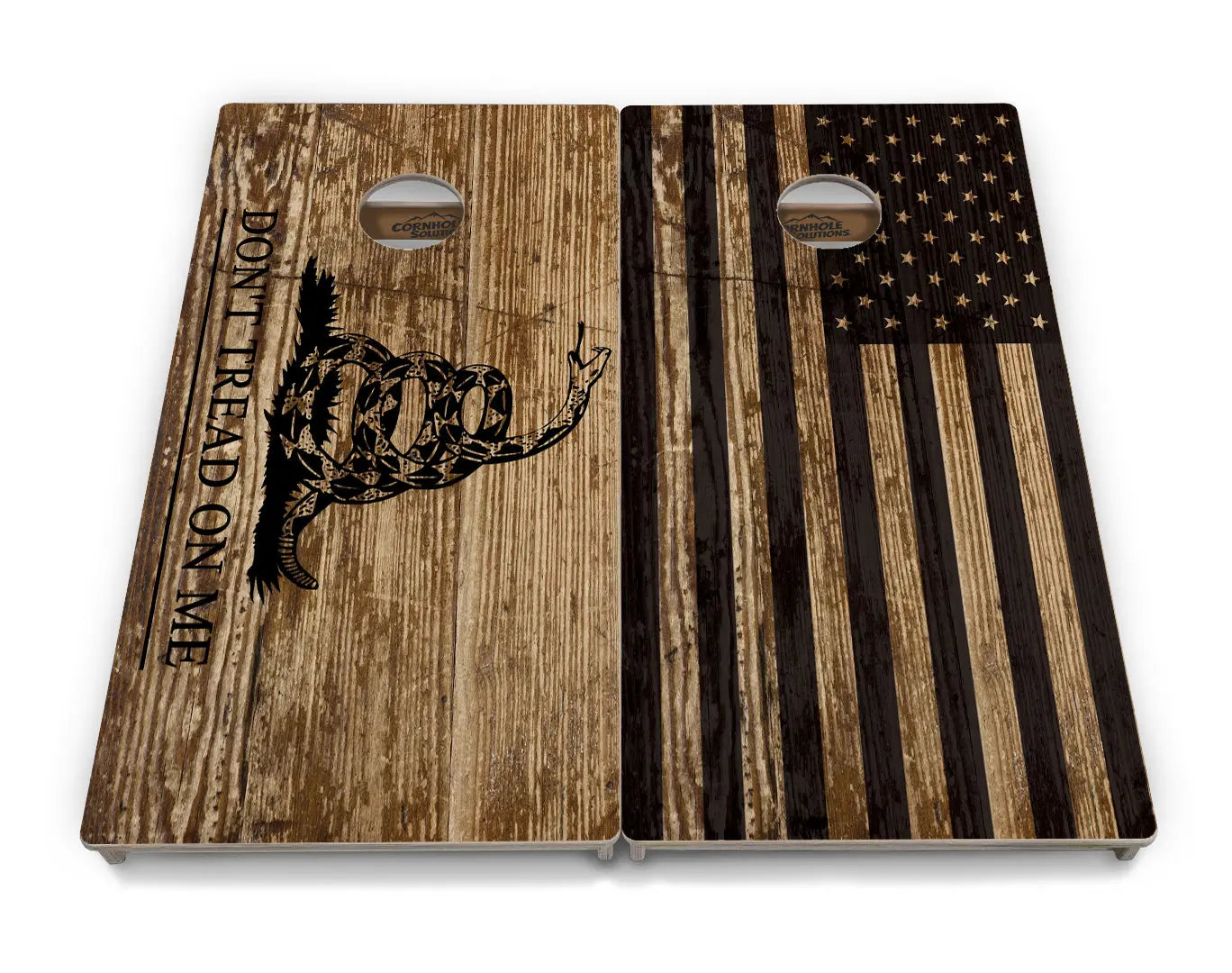Wood DTOM & Flag Cornhole Boards - Professional Tournament Series Cornhole Solutions