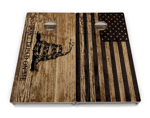 Wood DTOM & Flag Cornhole Boards - Professional Tournament Series Cornhole Solutions