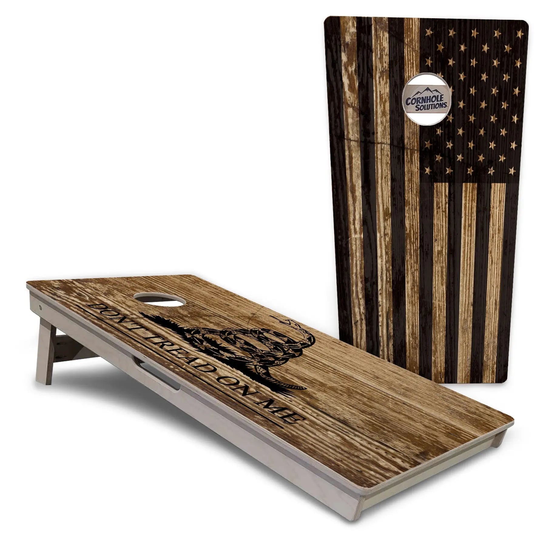 Wood DTOM & Flag Cornhole Boards - Professional Tournament Series Cornhole Solutions