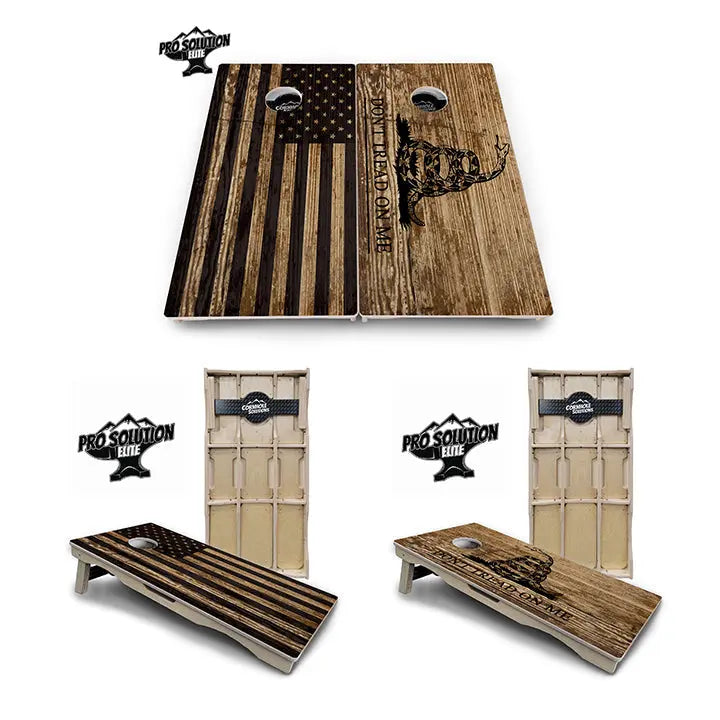 Wood DTOM & Wood Flag Cornhole Boards - Pro Solution Elite Series Cornhole Solutions