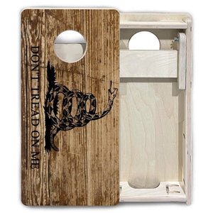 Wood DTOM & Wood Flag - Mini or Vacation Size Cornhole Boards Cornhole Solutions
