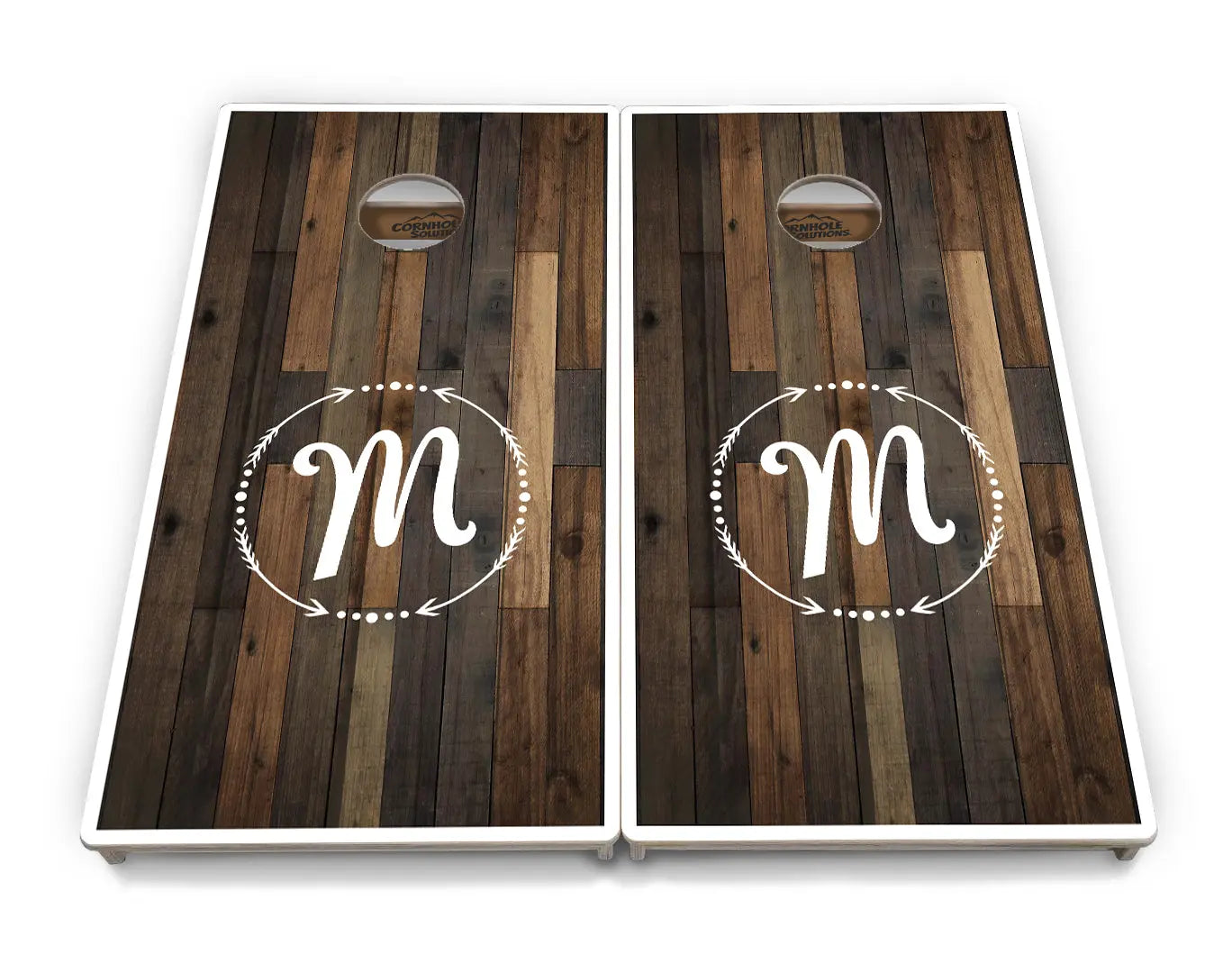 Wood Wreath Letter Cornhole Boards - Professional Tournament Series Cornhole Solutions