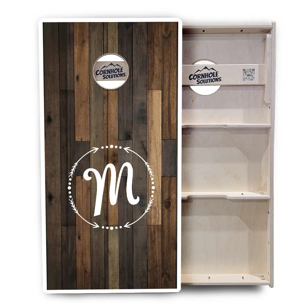 Wood Wreath Letter Cornhole Boards - Professional Tournament Series Cornhole Solutions