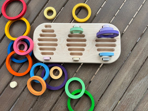 Natural wooden storage tray for Grapat Nest Rings and open ended play