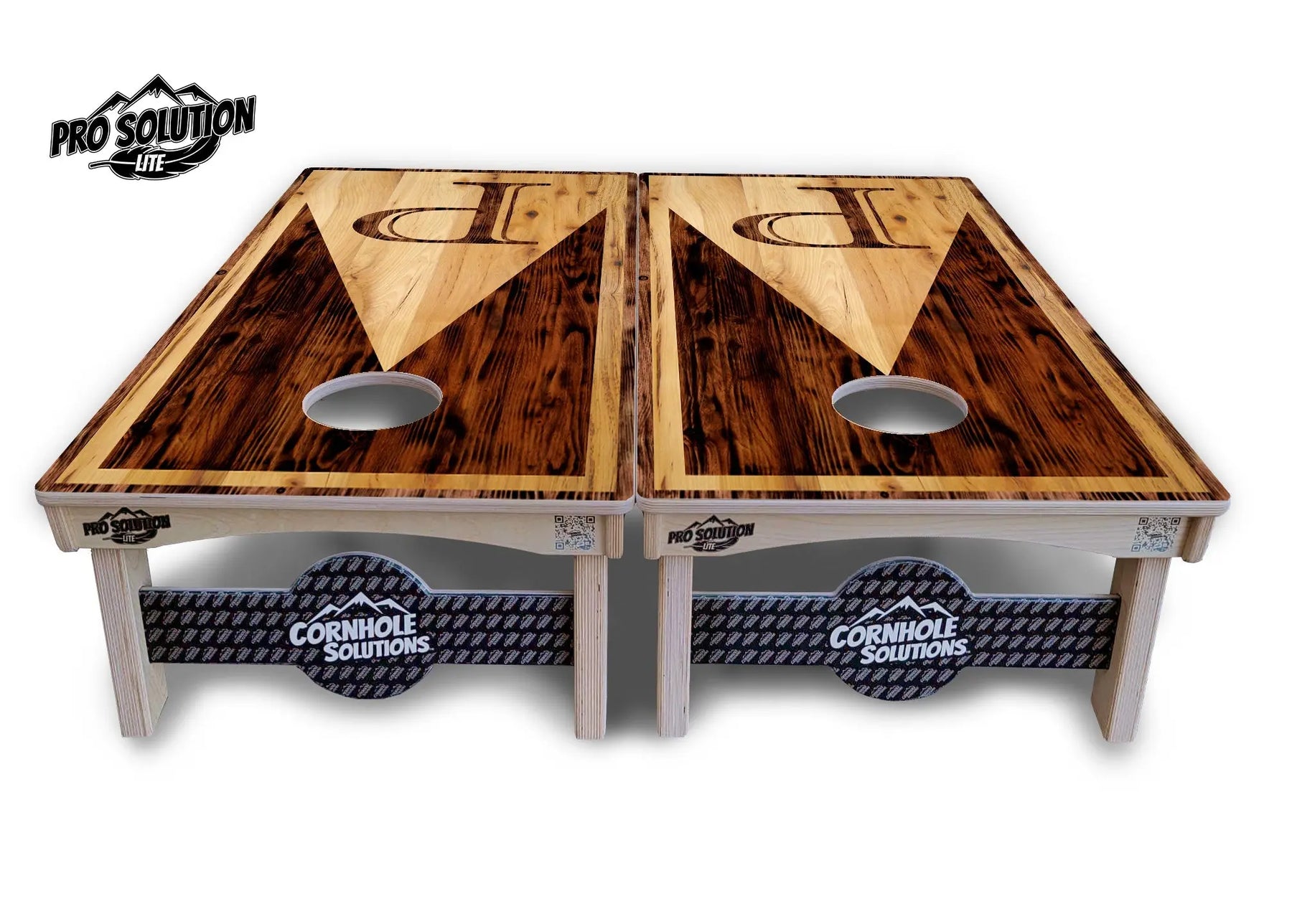 Wooden Triangle Letter Cornhole Boards - Pro Solution Lite Series Cornhole Solutions
