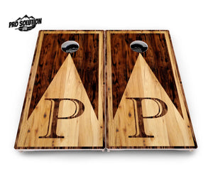 Wooden Triangle Letter Cornhole Boards - Pro Solution Lite Series Cornhole Solutions