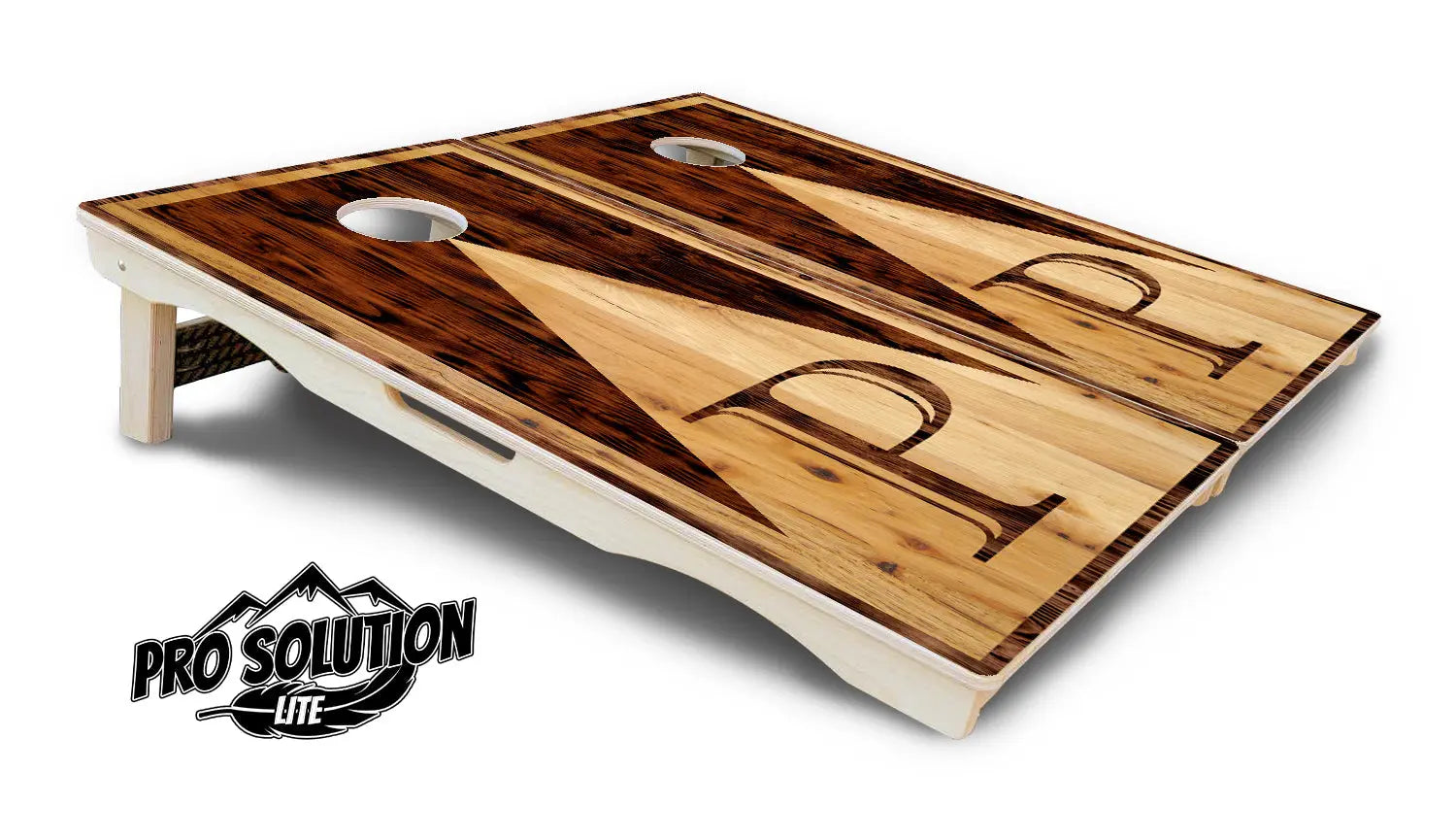 Wooden Triangle Letter Cornhole Boards - Pro Solution Lite Series Cornhole Solutions