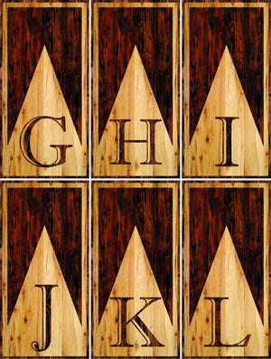 Wooden Triangle Letter Cornhole Boards - Professional Tournament Series