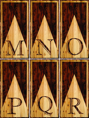 Wooden Triangle Letter Cornhole Boards - Professional Tournament Series