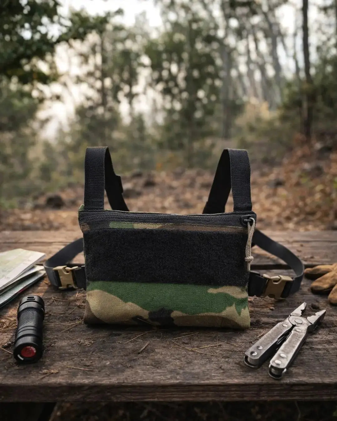 Woodland Minimalist Chest Rig Recycled Firefighter