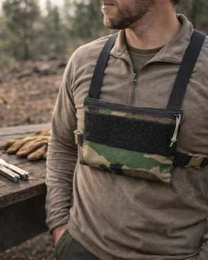 Woodland Minimalist Chest Rig Recycled Firefighter