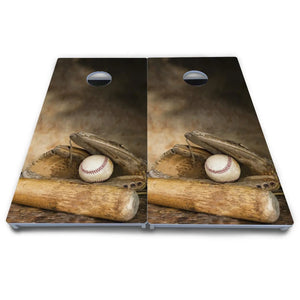 Worn Baseball & Glove Design Cornhole Boards - All Weather Series Cornhole Solutions