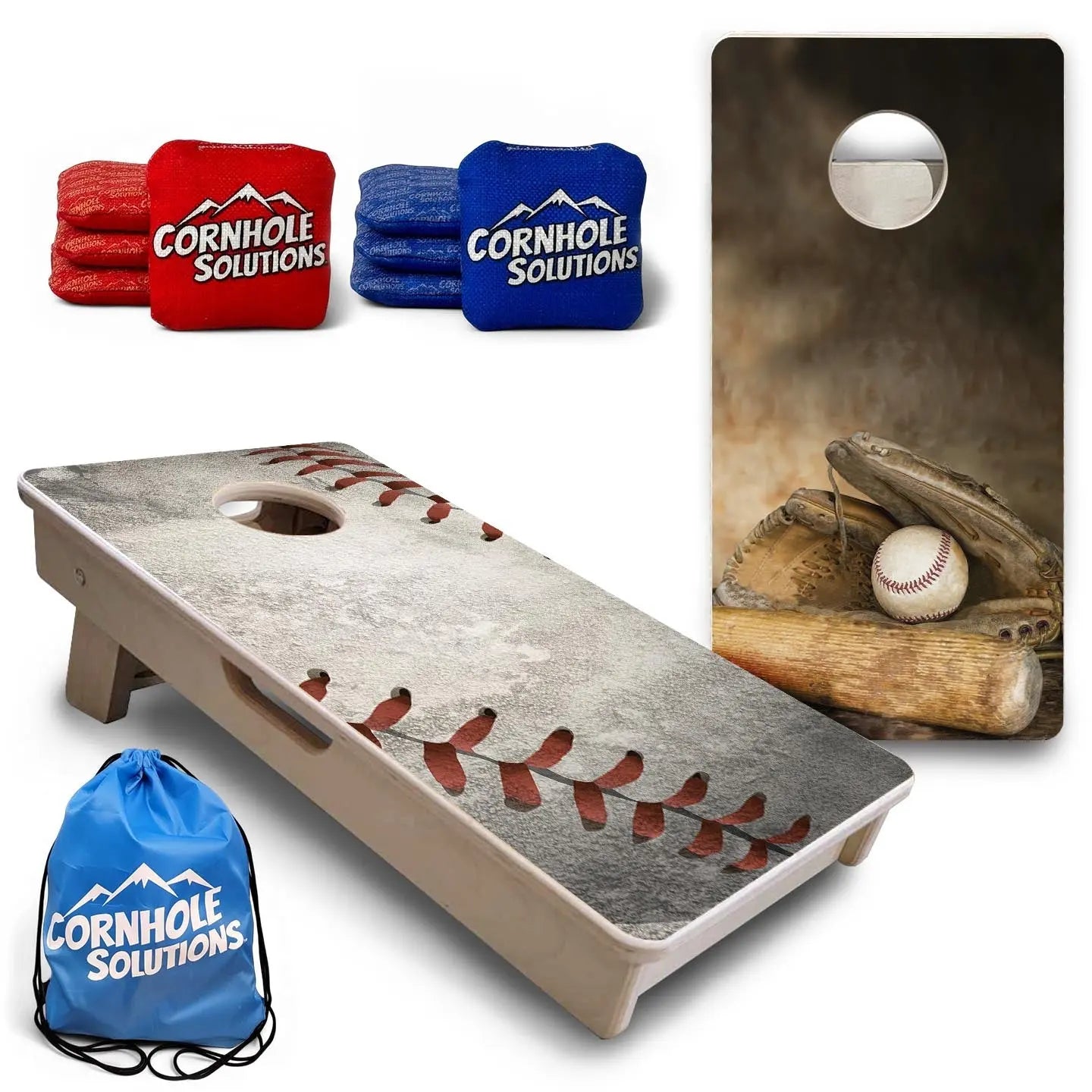 Worn Baseball & Glove - Mini or Vacation Size Cornhole Boards Cornhole Solutions