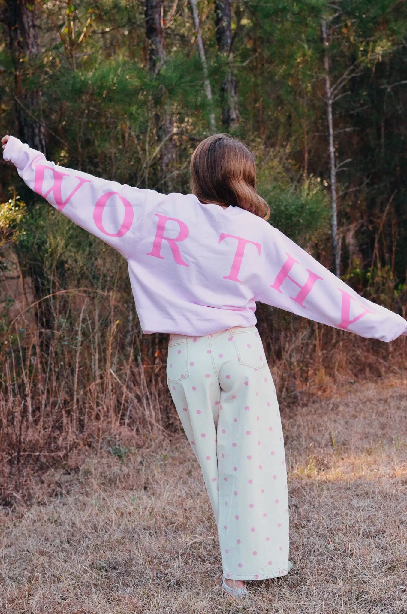 Worthy Light Pink Sweatshirt Southern Bliss Company