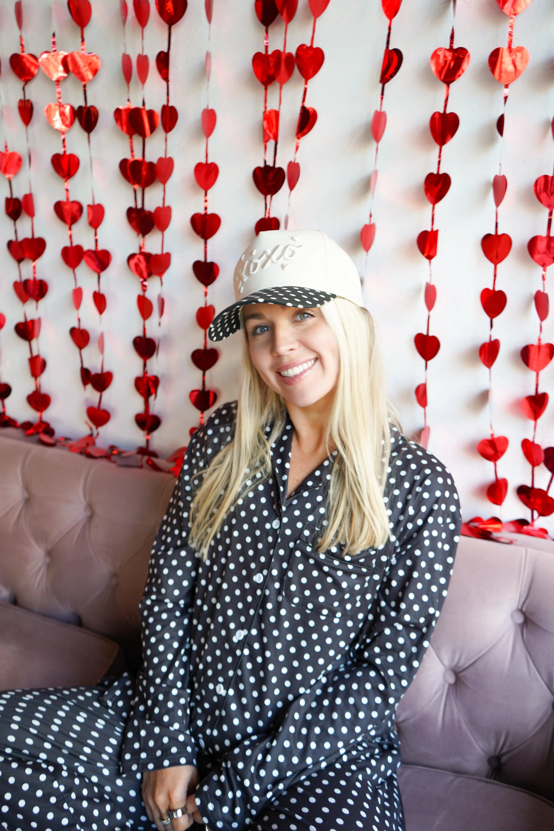 Xoxo - Black Polka Dot Vintage Trucker Hat KenzKustomz