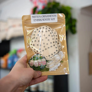 Yarn Christmas Mitten Ornaments Embroidery Kit Still Magnolia