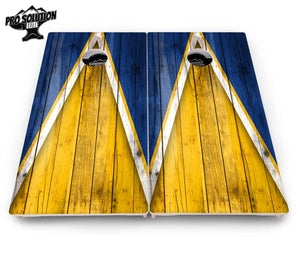 Yellow/Blue Triangle Cornhole Boards - Pro Solution Elite Series Cornhole Solutions