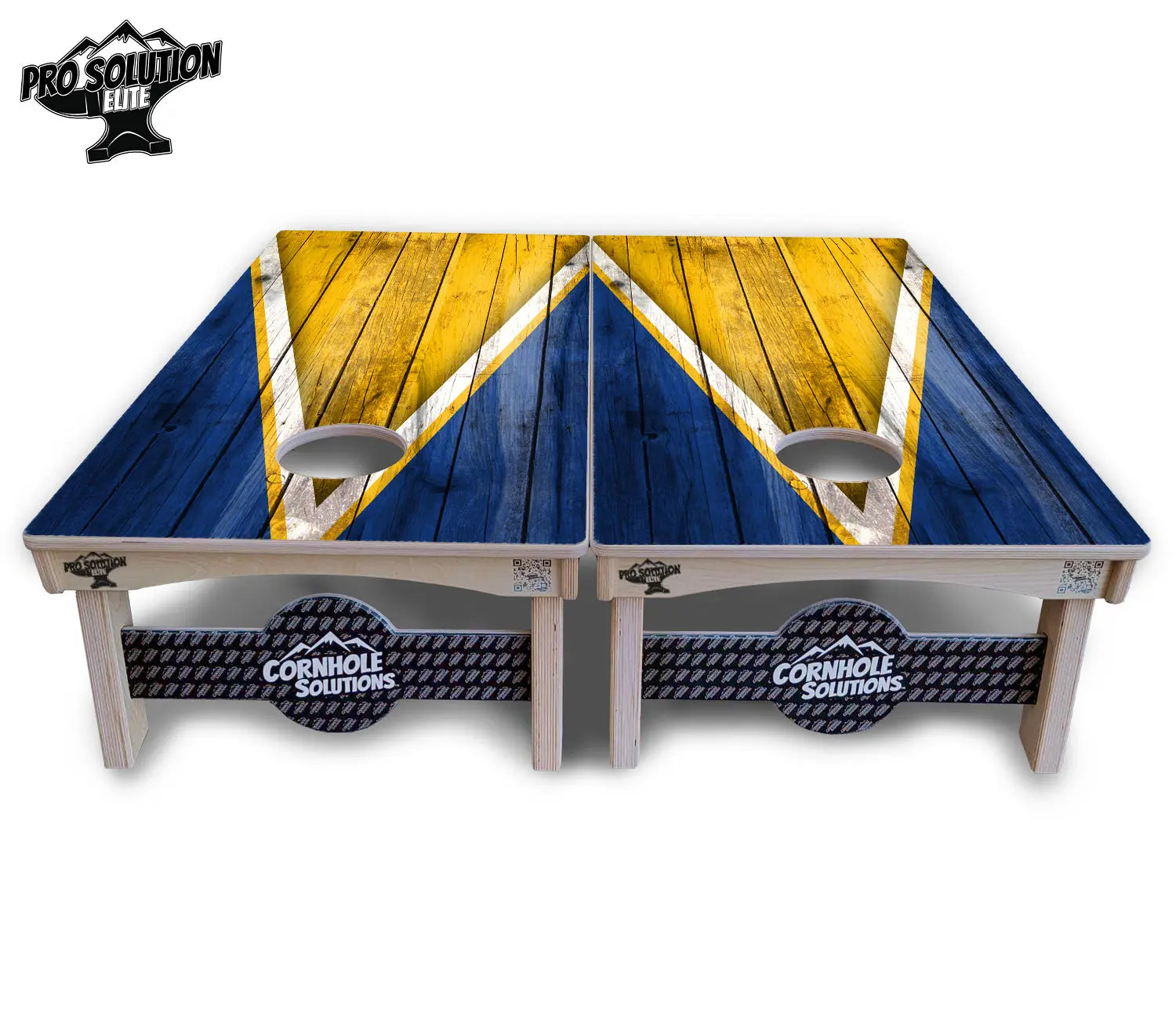 Yellow/Blue Triangle Cornhole Boards - Pro Solution Elite Series Cornhole Solutions