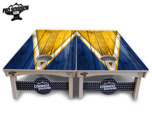 Yellow/Blue Triangle Cornhole Boards - Pro Solution Elite Series Cornhole Solutions