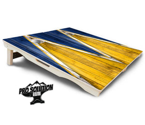 Yellow/Blue Triangle Cornhole Boards - Pro Solution Elite Series Cornhole Solutions
