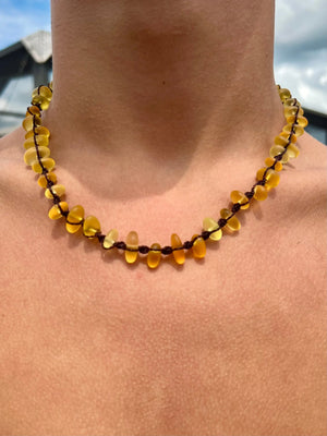 Yellow Sea Glass Necklace HALT