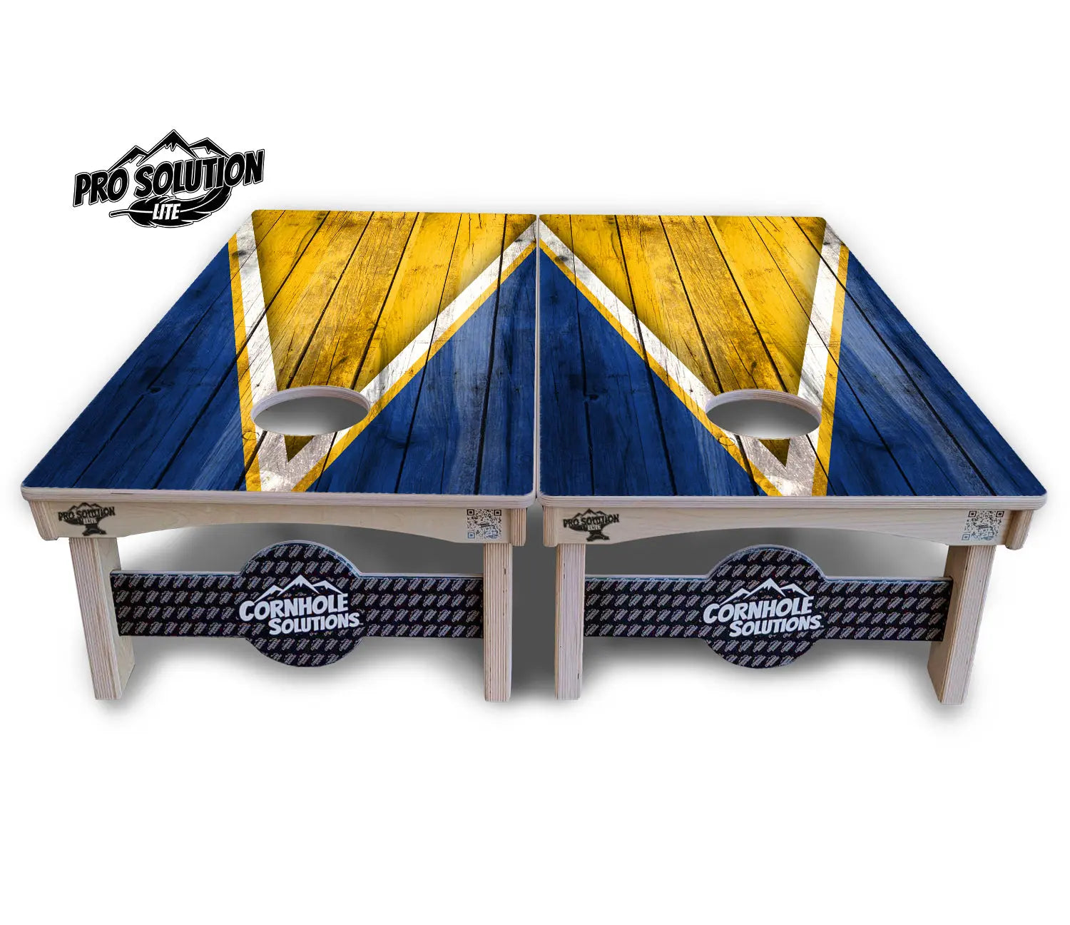 Yellow & Blue Triangle Cornhole Boards - Pro Solution Lite Series Cornhole Solutions