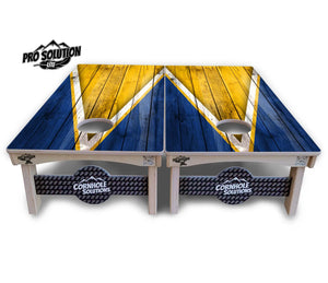 Yellow & Blue Triangle Cornhole Boards - Pro Solution Lite Series Cornhole Solutions