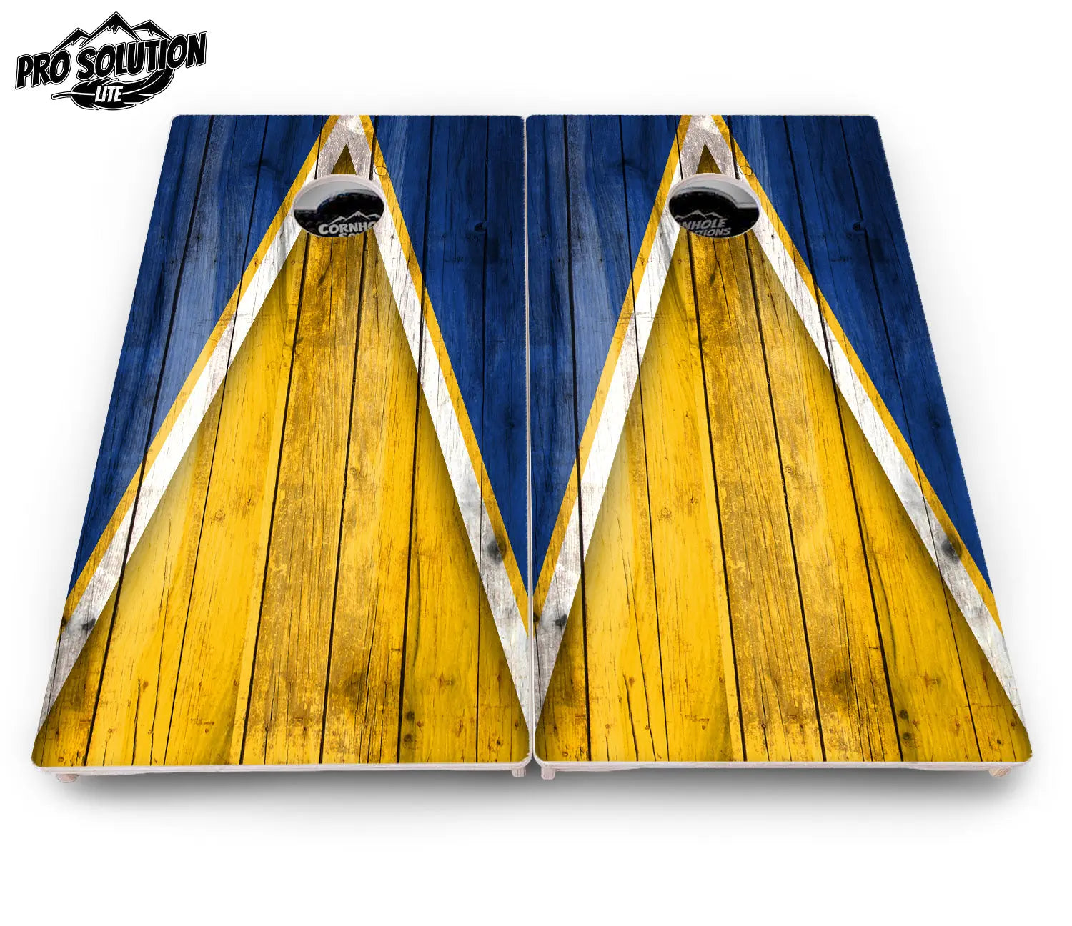 Yellow & Blue Triangle Cornhole Boards - Pro Solution Lite Series Cornhole Solutions
