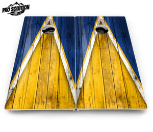 Yellow & Blue Triangle Cornhole Boards - Pro Solution Lite Series Cornhole Solutions