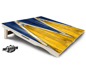 Yellow & Blue Triangle Cornhole Boards - Pro Solution Lite Series Cornhole Solutions