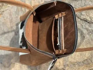 Cowhide Leather Zippered Purse by Main Street Collective