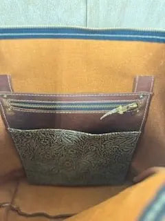 Handmade Leather Tote Bag with Zippered Pocket - Concealed Carry Purse - Main Street Collective