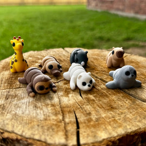 Zoo Animal Fidget Toys: 3D Printed Capybara, Giraffe, Platypus, Rhino, Seal, Sloth, Polar Bear - Sensory & Educational Toys