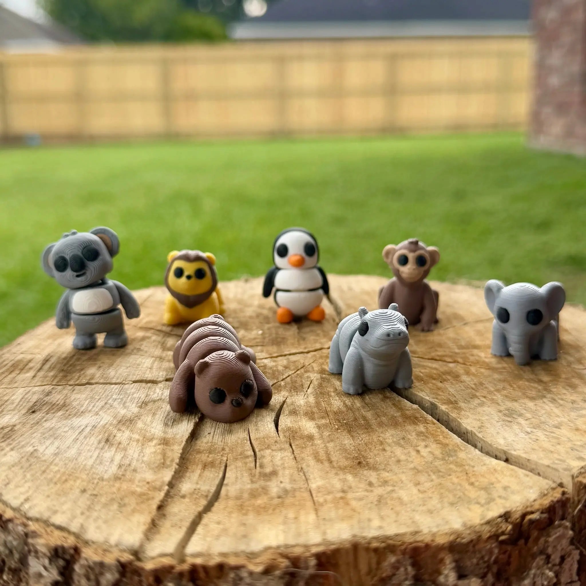 3D Printed Zoo Animals Figurines: Koala, Lion, Elephant, Penguin, and More - Main Street Collective
