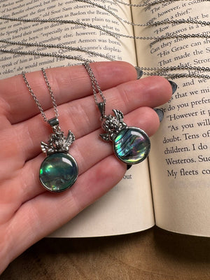 Abalone Shell Cherub Necklace Adjustable