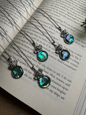 Abalone Shell Cherub Necklace Adjustable