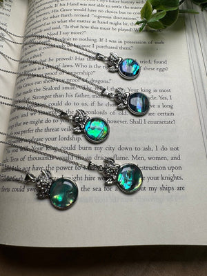Abalone Shell Cherub Necklace Adjustable