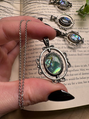 Abalone Shell Fidget Spinner Necklace Adjustable