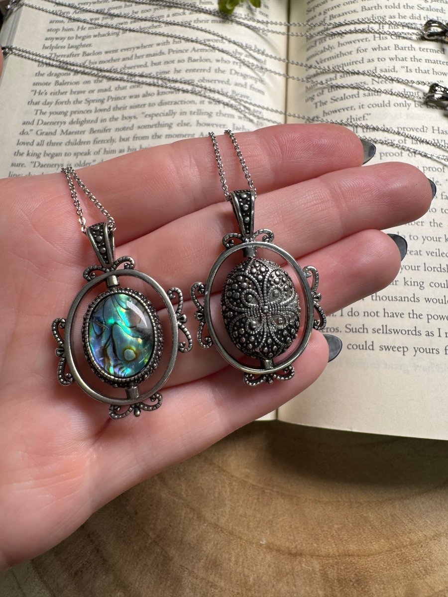 Abalone Shell Fidget Spinner Necklace Adjustable