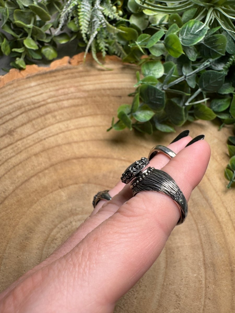 Abalone Shell Fidget Spinner Ring Adjustable