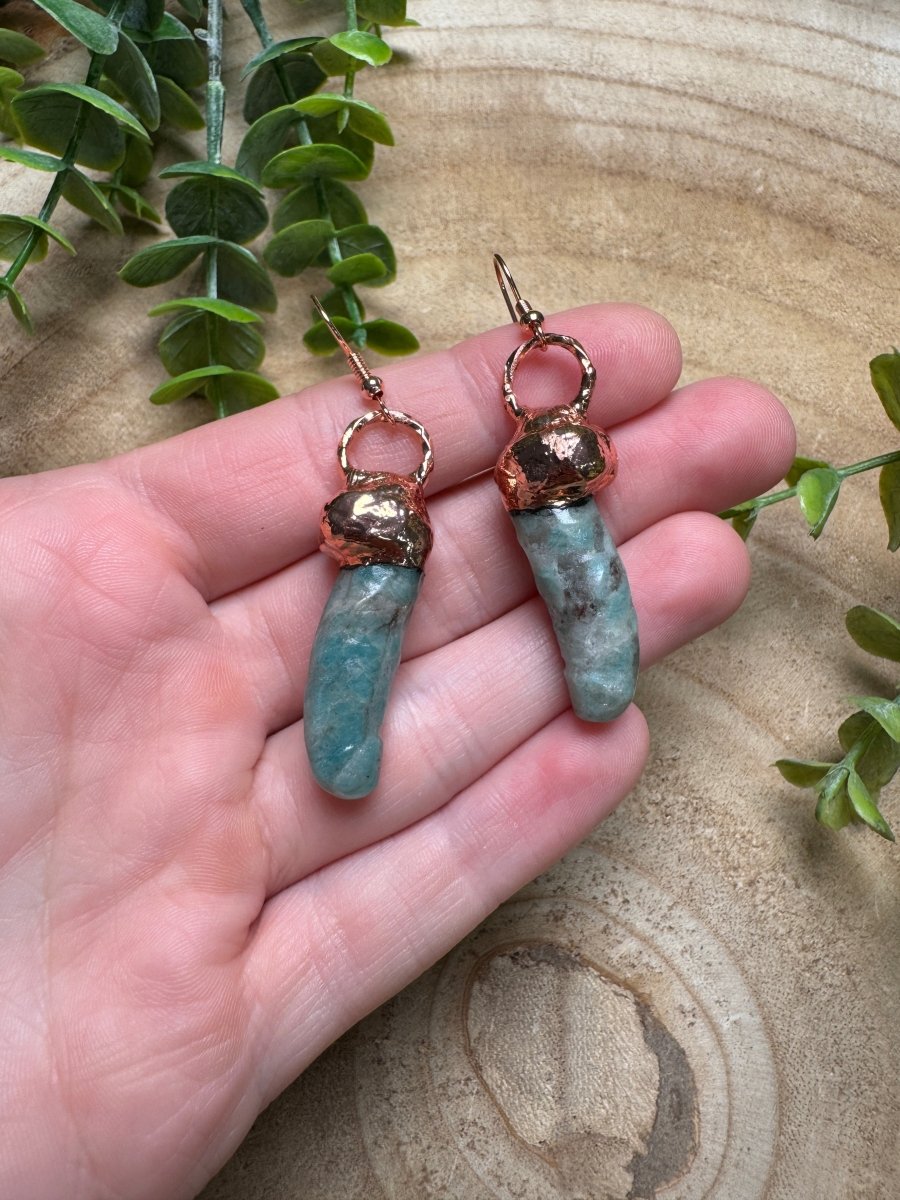 Amazonite Penis Earrings