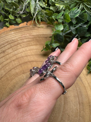 Amethyst Fidget Spinner Ring Adjustable