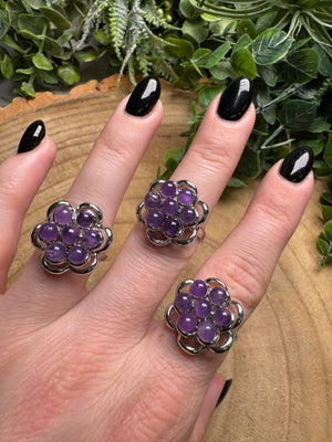 Amethyst Fidget Spinner Ring Adjustable