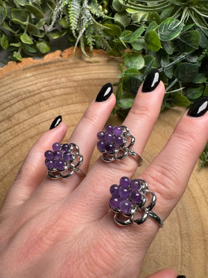 Amethyst Fidget Spinner Ring Adjustable