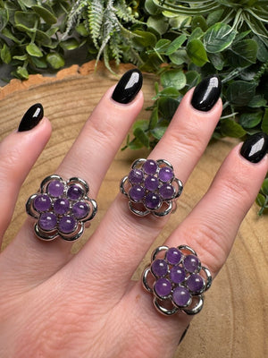 Amethyst Fidget Spinner Ring Adjustable