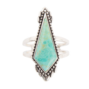 Anemone Blue Turquoise and Sterling Silver Statement Ring
