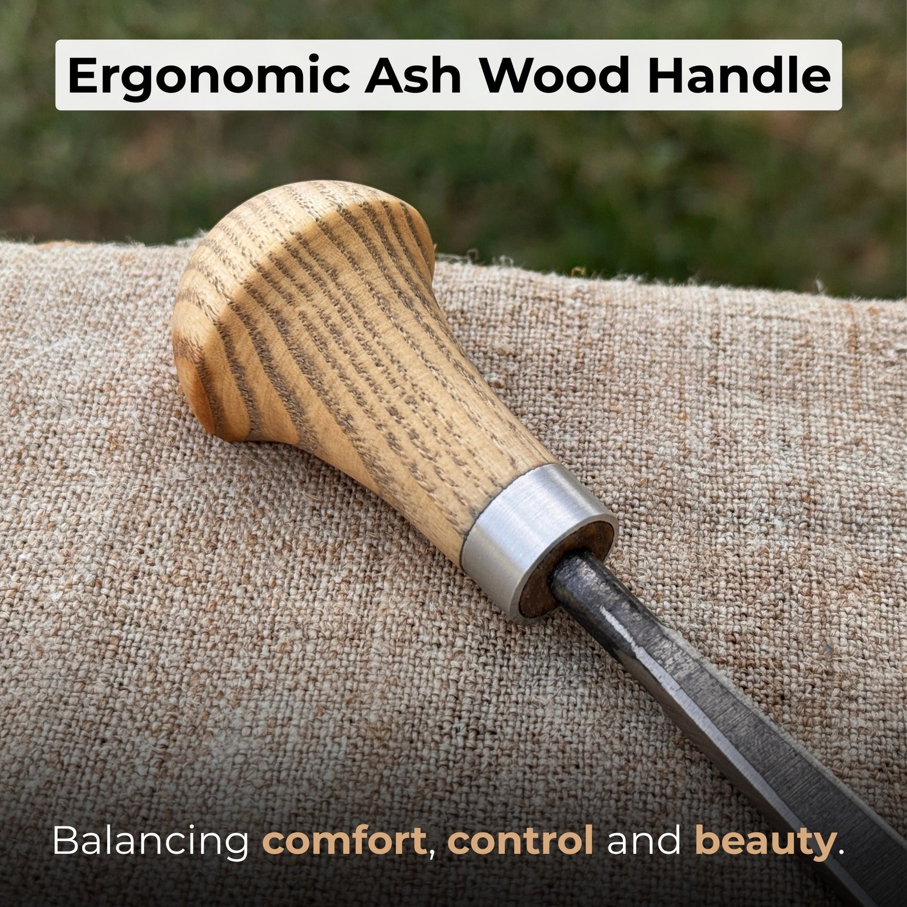 Angled Bevel Carving Chisel with Palm Handle – 10 mm (0.39 inches)